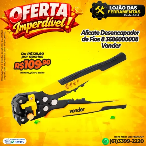 Alicate Desencapador de Fios 8 * Vonder