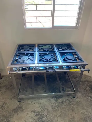 Fogão A gás Extra Inox 6 Queimadores Mistos Venâncio 