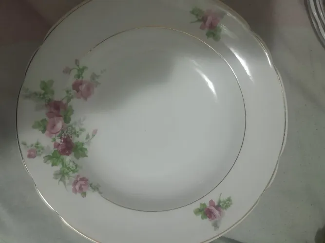 13 unidades de pratos fundo de porcelana florida