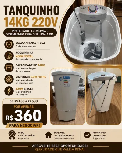 Tanquinho libell 14kg novo