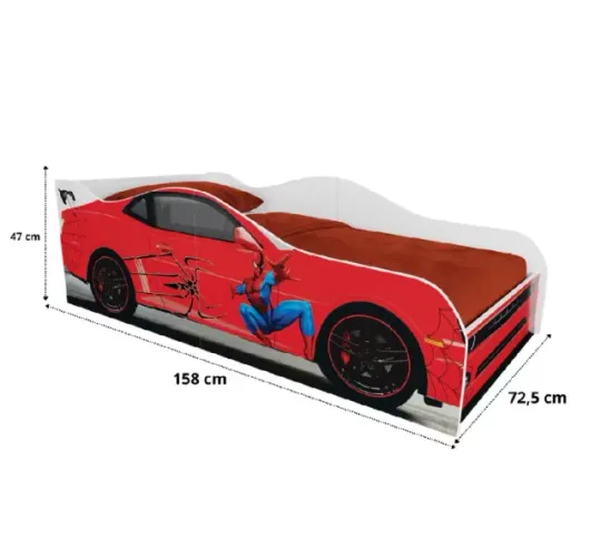 Cama Infantil Carro do Homem Aranha em MDF - Novo - Sem Colchão