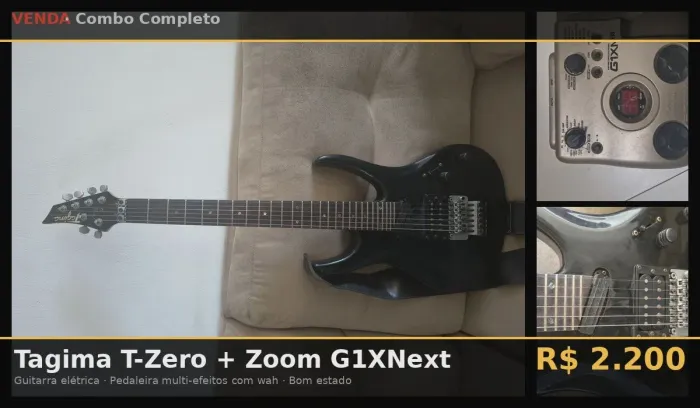Guitarra Tagima T-Zero + Pedaleira Zoom G1XNext - R$ 2.200