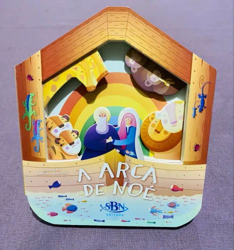 Livro infantil Bíblico A Arca de Noé - Capa Dura Janelinhas interativas - Novo