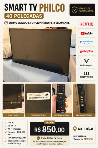 Smart tv Philco 40 polegadas