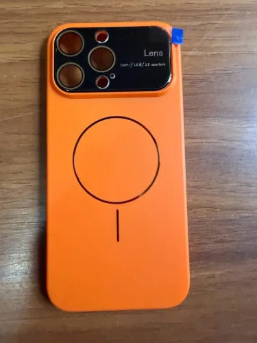 capa para iphone 16 pro max carga magnetica fica igual 17 pro max orange gold vidro protet