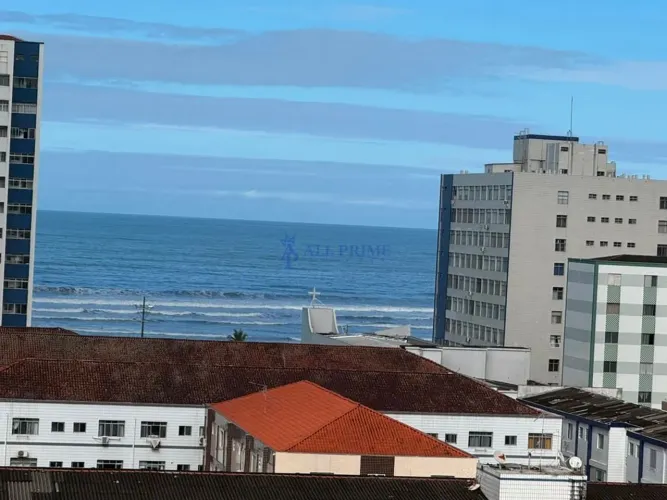 Apartamento em Praia Grande, Boqueirão, vista mar, 1 quarto com 37m2
