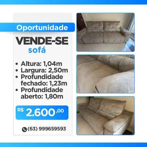 Sofá reclinável e retrátil.