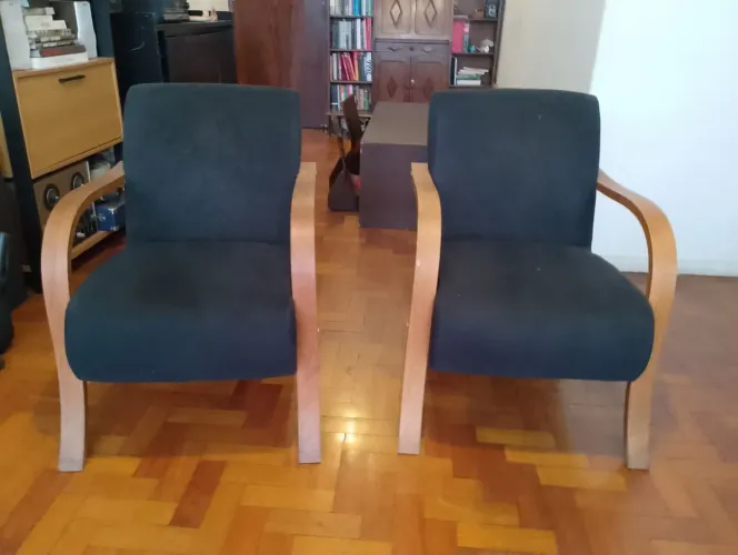 Conjunto de poltronas azuis