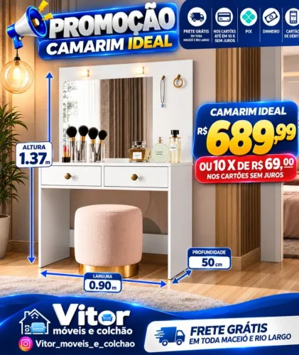 OFERTAS DE PENTEADEIRA CAMARIM IDEAL