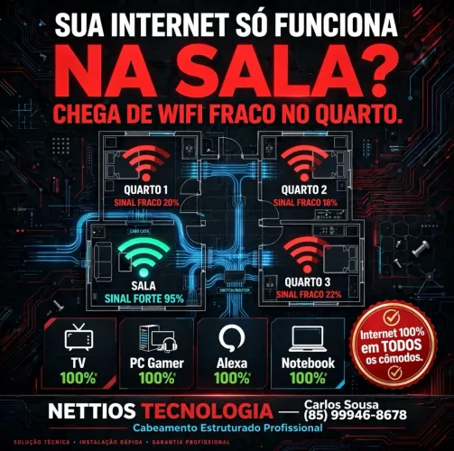 SUA INTERNET SÓ PEGA NA SALA?