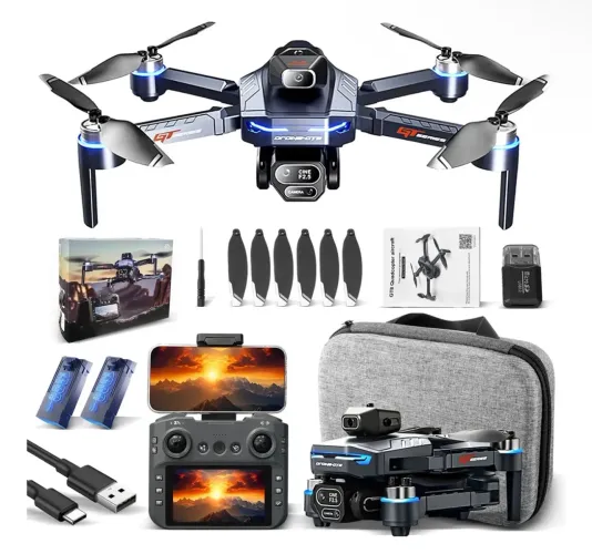 Drone Gt8 Profissional 4k Gps Tela No Controle 2 Baterias