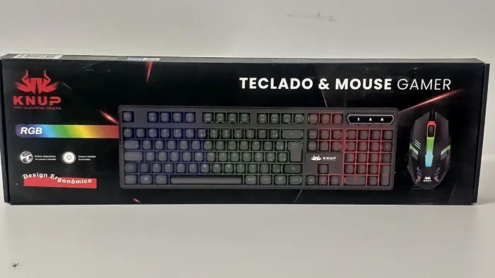 Kit Teclado e Mouse Gamer USB Knup RGB Novo na Caixa R$ 100,00