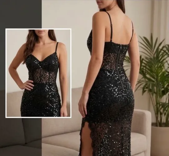 Vestido de festa paetê