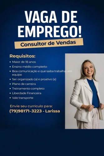 VAGA DE EMPREGO CONSULTOR DE VENDAS