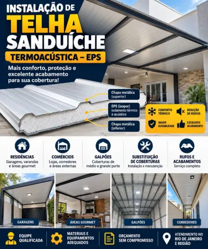 Instalação de Telha Sanduíche EPS | Cobertura Termoacústica