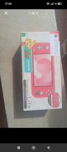Nintendo switch lite rosa desbloqueado versão limitada do animal crossing