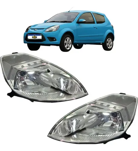Par Farol Ford Ka 2008 2009 A 2013 2014 Máscara Cromada Ambos Lados