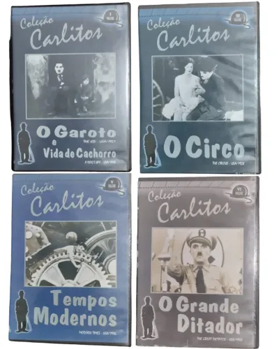Lote 4 DVDs Charlie Chaplin - Coleção Carlitos