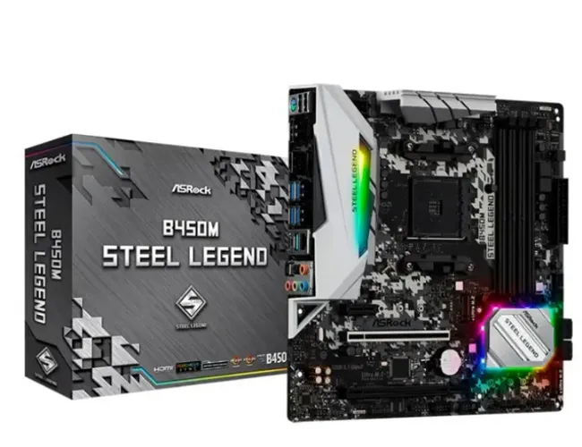 Placa-Mãe AsRock B450M Steel Legend, AMD AM4, mATX, DDR4