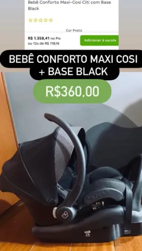 Bebê conforto Maxi Cosi + base black