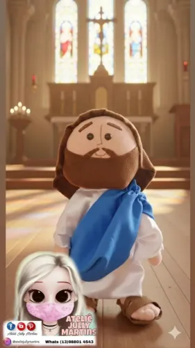 Boneco de Jesus em Tecido - Artesanal e Antialérgico