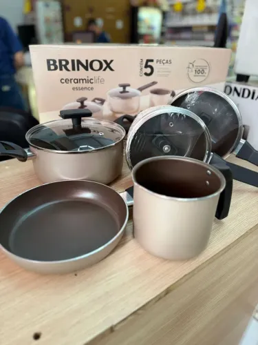 Conjunto de panelas Brinox cerâmica 5 peças 