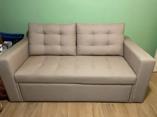 Sofá Cama 2 Lugares 1,70m Re,trátil, Bege, Seminovo