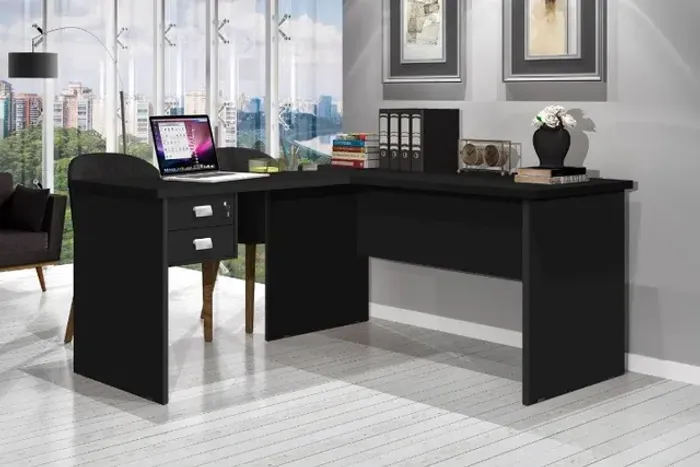 Mesa / Escrivaninha de Canto Modelo L Turim! Frete + Montagem Grátis