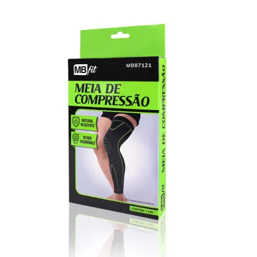Meia De Compressão Preto/verde Mb7121c