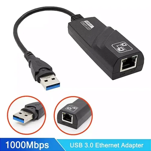 Placa de Rede USB 3.0 para Rede RJ45 Gigabit Ethernet 10/100/1000Mbps em São Luís ma