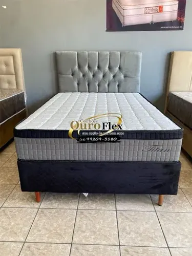 Base de casal jc com colchão de molas ensacadas Titan