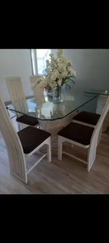 Conjunto de mármore (mesa/aparador/canto)