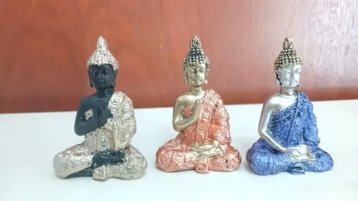 Trio de Mini Buda Indu 7cm