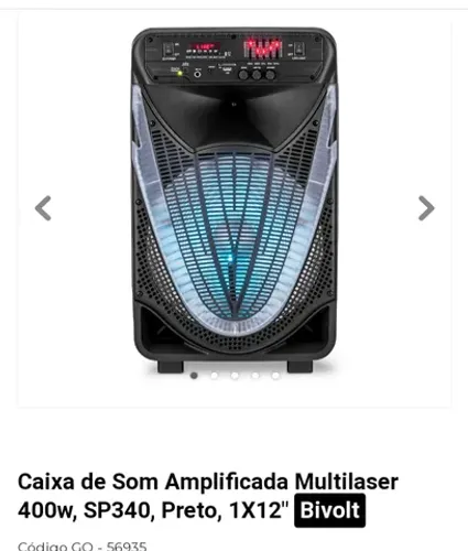Caixa de som profissional amplificada Multilaser SP 341 700w