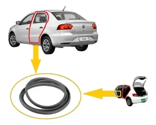 Borracha da Porta Traseira Gol Voyage G5/G8 Original Vw- 5U4833721J1NN