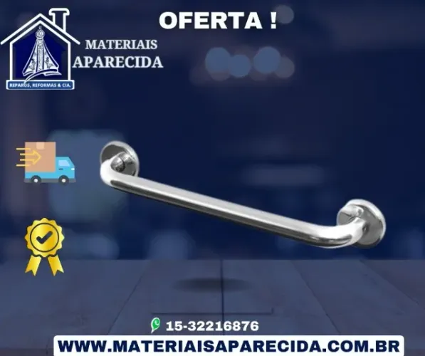 Barra de Apoio Auxiliar Banheiro Cromada 40cm Hidrolar