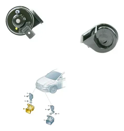 Buzina Som Grave Polo e Virtus 18/24 Original Vw - 5Q0951221D.
