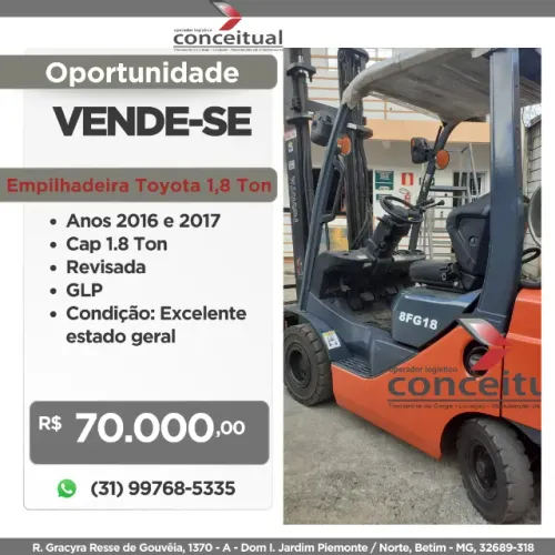 Oportunidade Imperdível - Empilhadeira Toyota