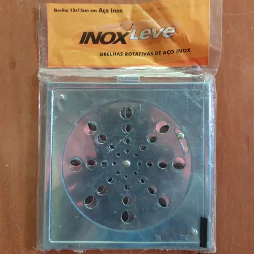Grelha Rotativa para Piso 15x15cm Aço Inox