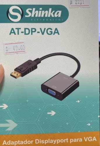 Conversor Adaptador displayport para vga femea shinka at-dp-vga Loja Coimbra Computadores