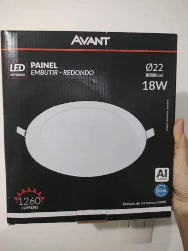 8 Led painéis Pop de Embutir Avant 18W bivolt, redondo, branco