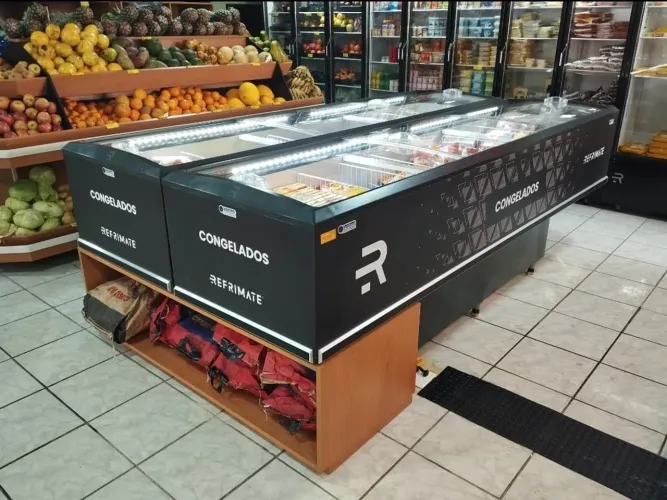 Ilha Expositor Horizontal resfriados e congelados 3M Refrimate - Marcos