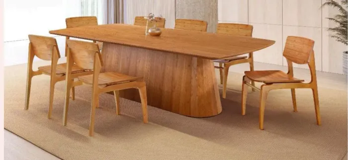 Mesa de jantar Valentina com 6 cadeiras 180x90 