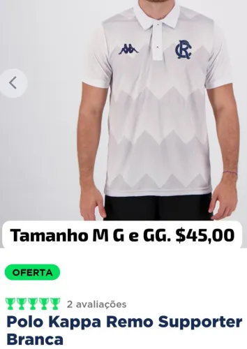 Polo Kappa Remo Supporter Branca - M , G e GG