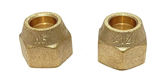 Porca Curta Flange Forjada 1/2" SAE para Tubo de Cobre em Latão Ar Condicionado