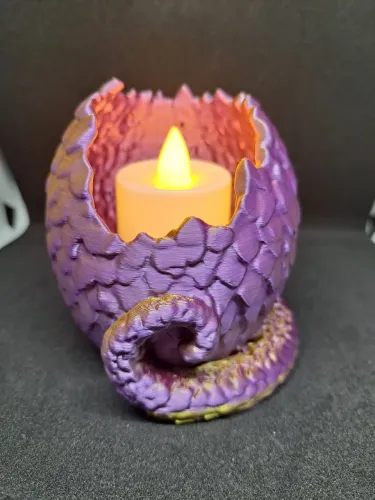 Cartiçal Ovo de Dragão com Vela LED 3D