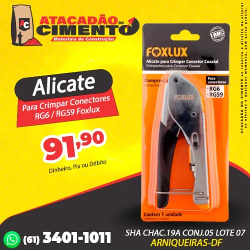 Alicate de Crimpar Para Plugue RG6/RG59 Foxlux