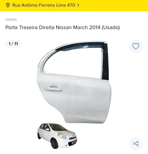 PORTA TRASEIRA DIREITA NISSAN MARCH 2014 