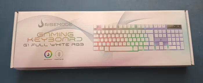 TECLADO GAMER RISE MODE SEMI MECÂNICO RGB USB BRANCO