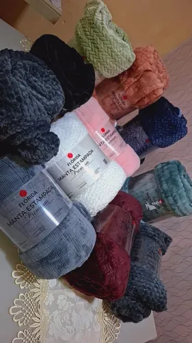 kit Manta Casal 3 uni. Med: 2,0x2,20 <br>Super fofinha